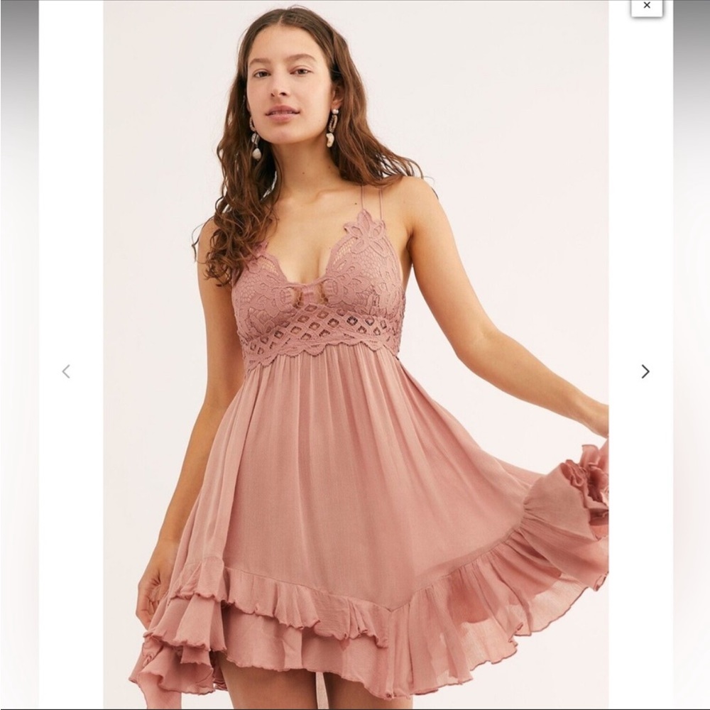 FP ONE free people Adella rose slip dress size small NWT